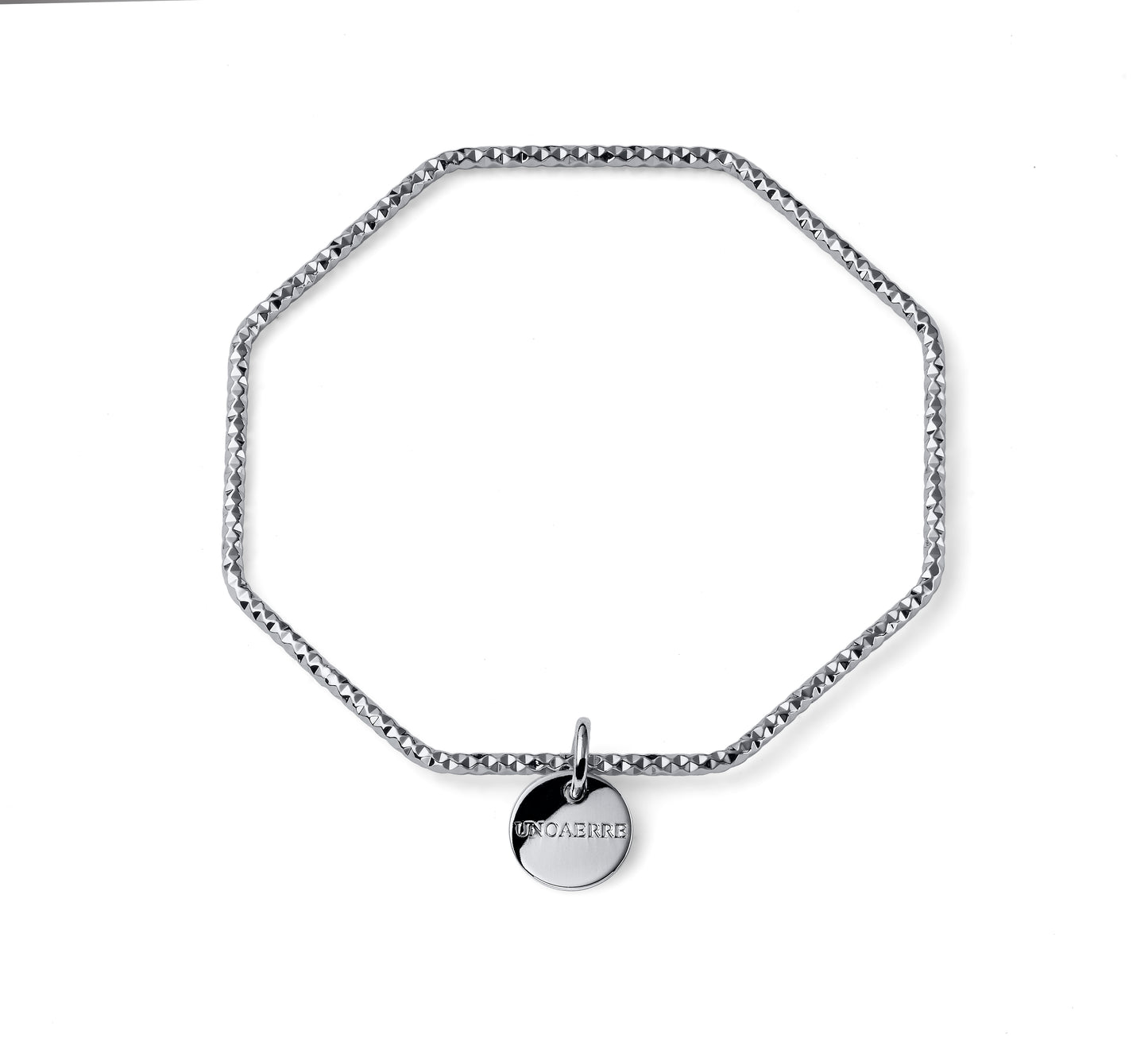 Bracciale rigido argentato o dorato diamantato