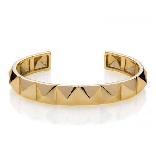 Bracciale UNOAERRE rigido in bronzo dorato LINEA PIRAMIDI