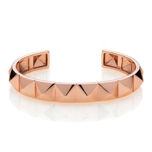 Bracciale UNOAERRE rigido in bronzo dorato rosa LINEA PIRAMIDI