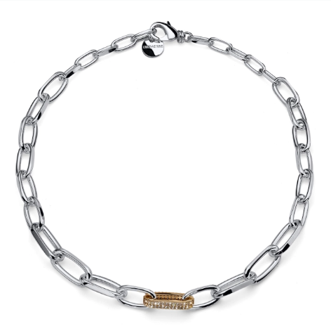 Collana bicolore con maglia in zirconi ART 2780