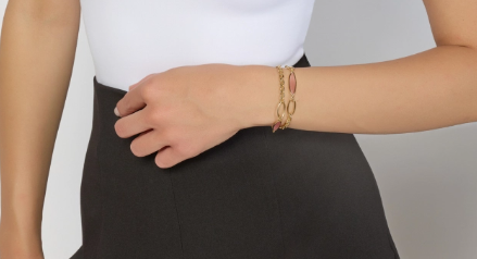 Bracciale Joya con Occhio di Gatto Rosa ART.2890