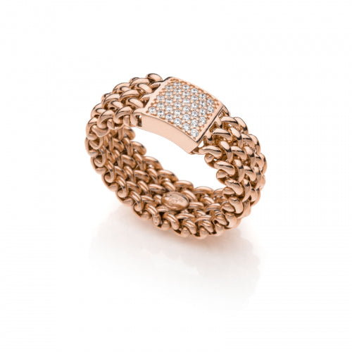 Anello in argento rosa e zirconi Linea Chicco