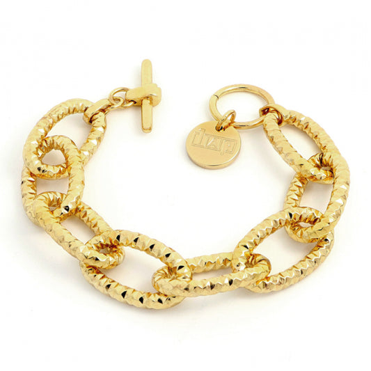 Bracciale UNOAERRE catena maxi in bronzo dorato