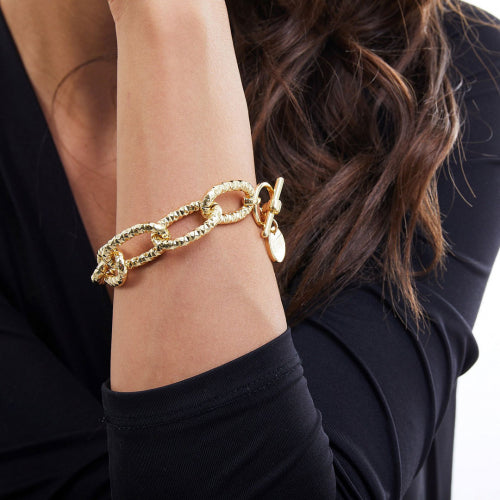 Bracciale UNOAERRE catena maxi in bronzo dorato