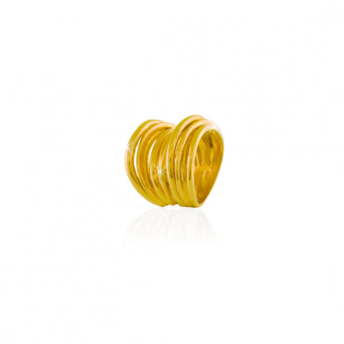Anello UNOAERRE Linea Vortice in argento dorato